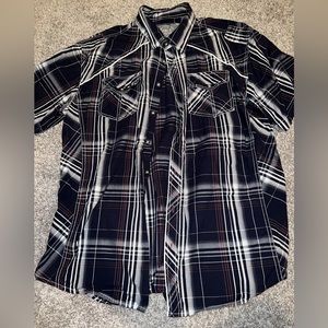 Men’s Buckle 2XL Short Sleeve Button Down